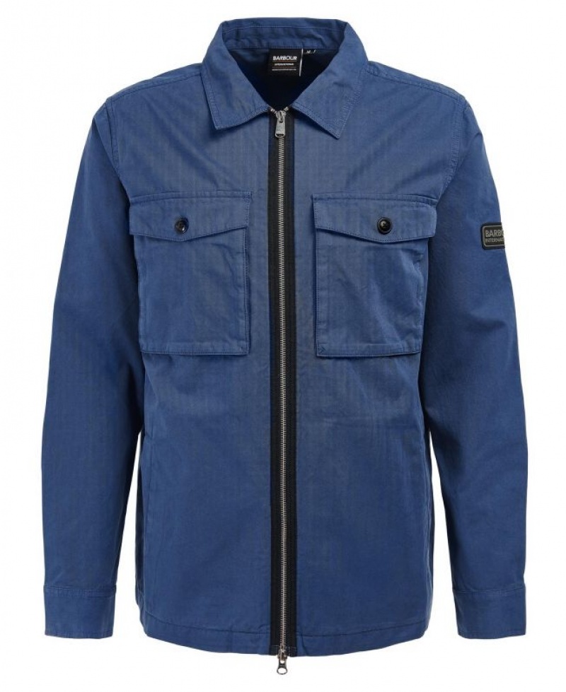 Blue Men Barbour International Cloud Overshirt | US-2538KVYWC