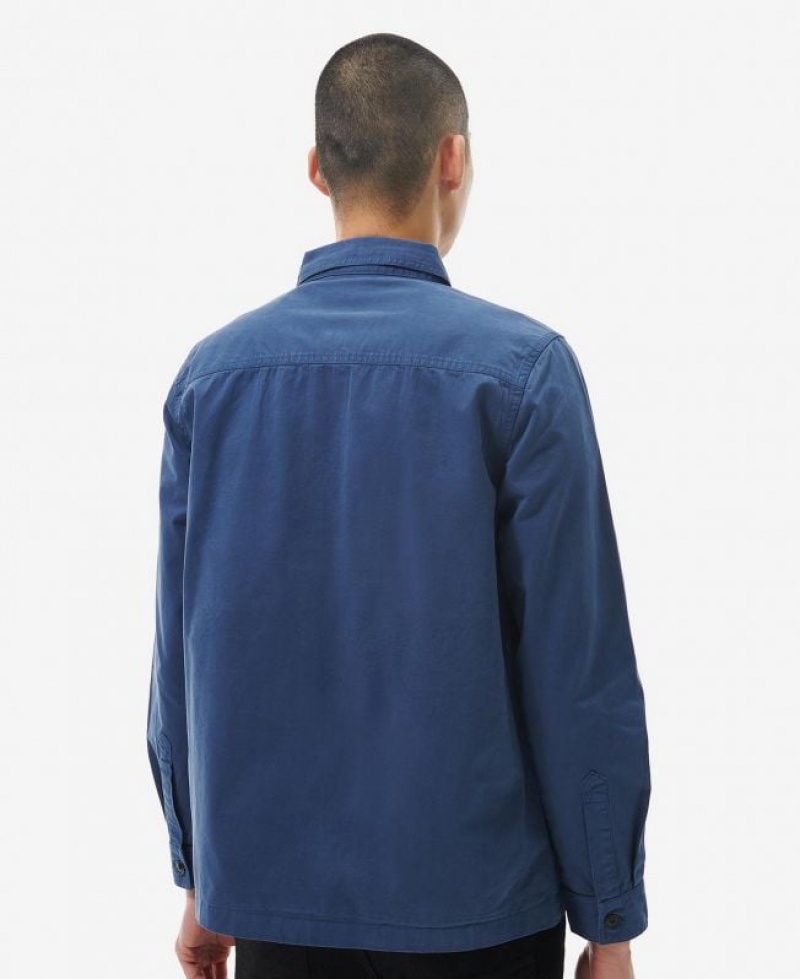 Blue Men Barbour International Cloud Overshirt | US-2538KVYWC