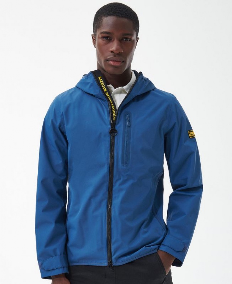 Blue Men Barbour International Essential Waterproof Jacket | US-7423ULQPD