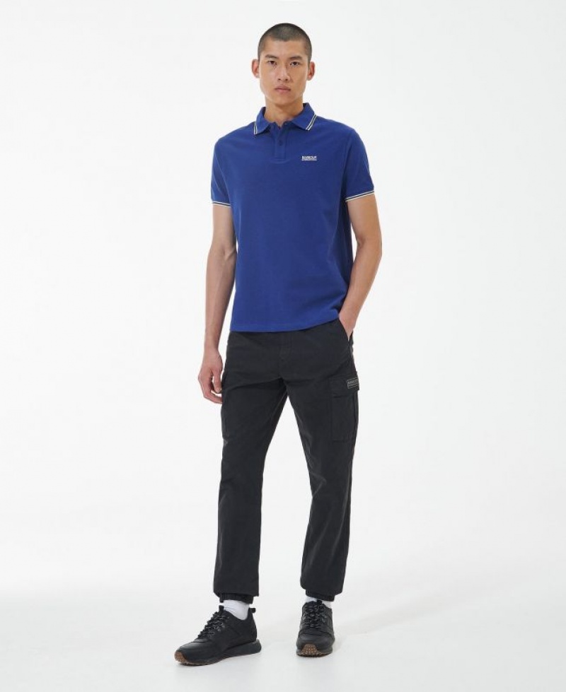 Blue Men Barbour International Event Multi Tipped Polo Shirt | US-6051VZNWB