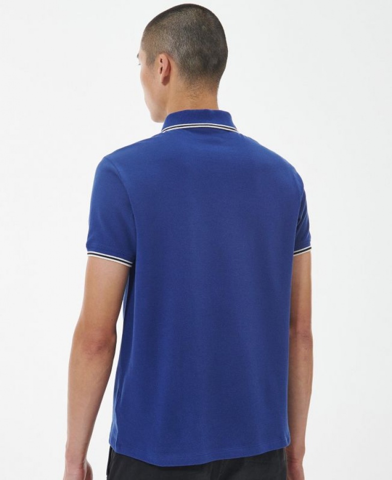 Blue Men Barbour International Event Multi Tipped Polo Shirt | US-6051VZNWB