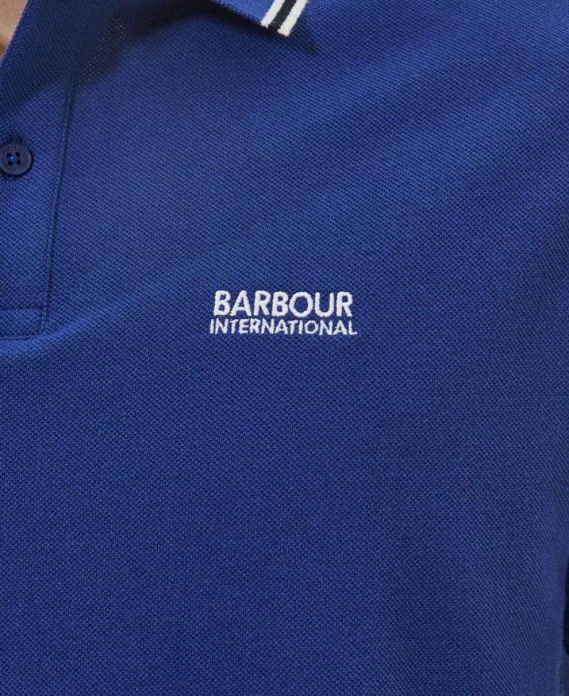 Blue Men Barbour International Event Multi Tipped Polo Shirt | US-6051VZNWB