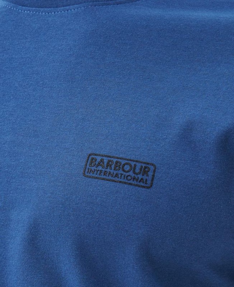 Blue Men Barbour International Exhaust T-Shirts | US-1327LWFAU