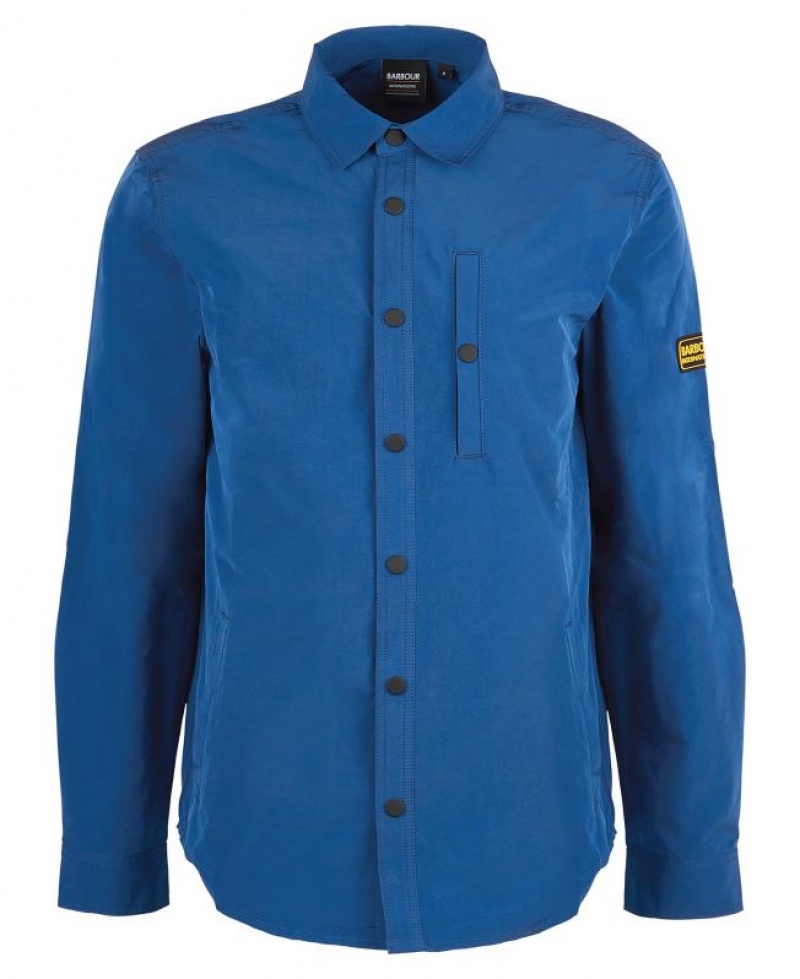 Blue Men Barbour International Legacy Overshirt | US-7563VTCGQ