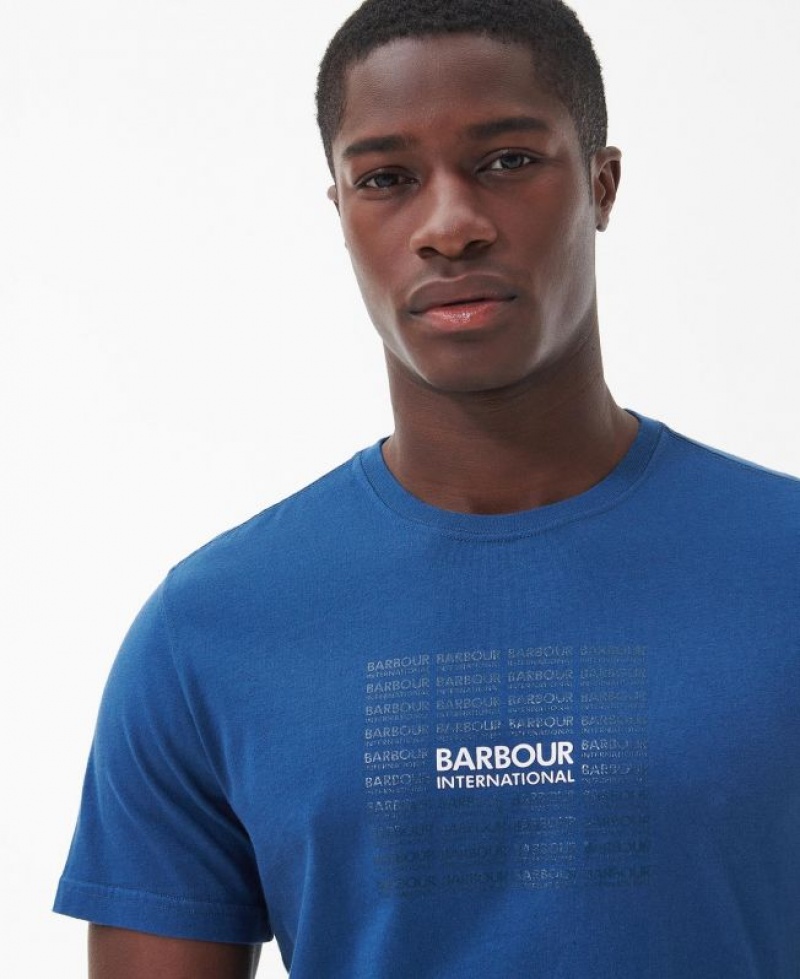 Blue Men Barbour International Multi T-Shirts | US-3152FHPXN