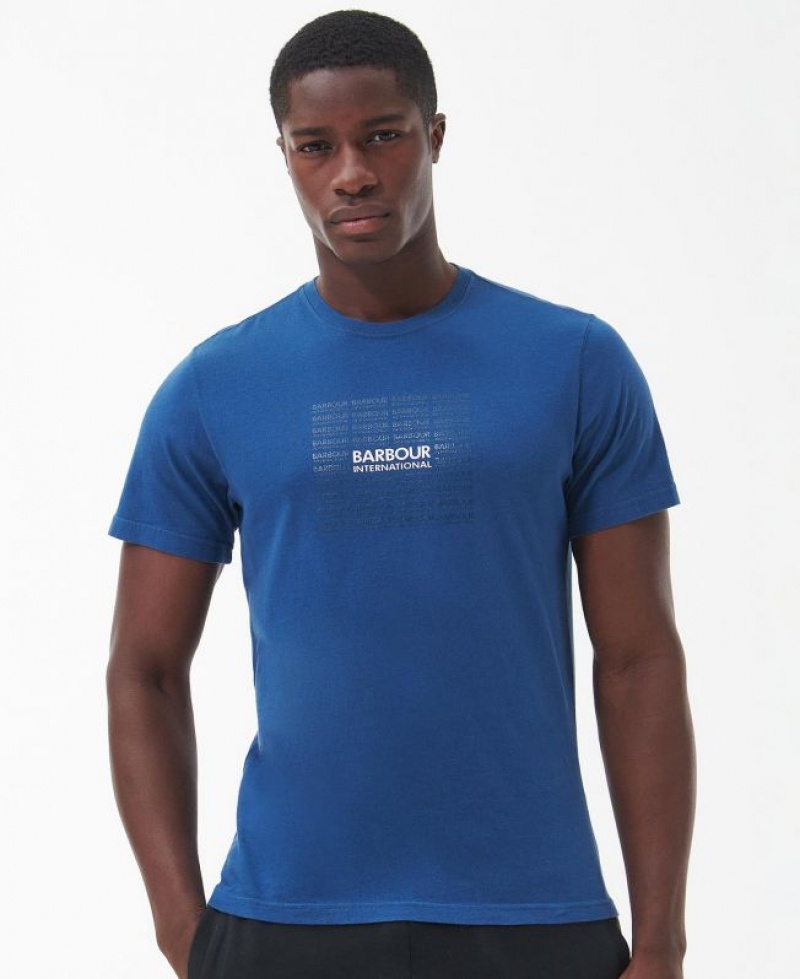 Blue Men Barbour International Multi T-Shirts | US-3152FHPXN