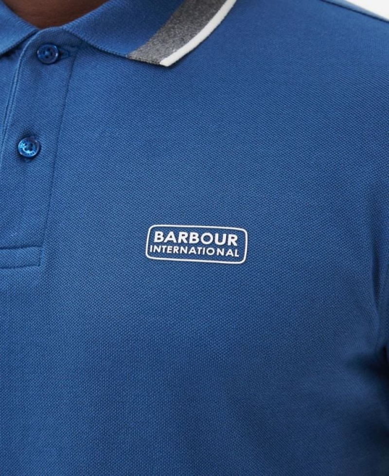 Blue Men Barbour International Re-Amp Polo Shirt | US-1278JWQMF