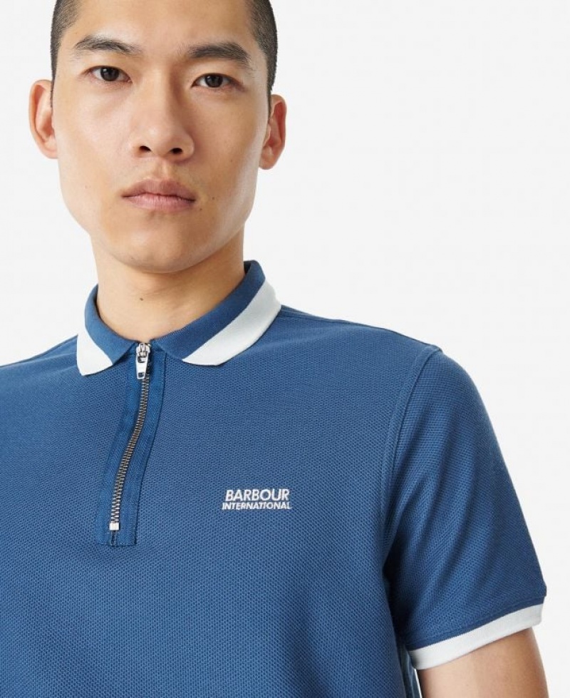 Blue Men Barbour International Richmond Polo Shirt | US-2394HDPFU