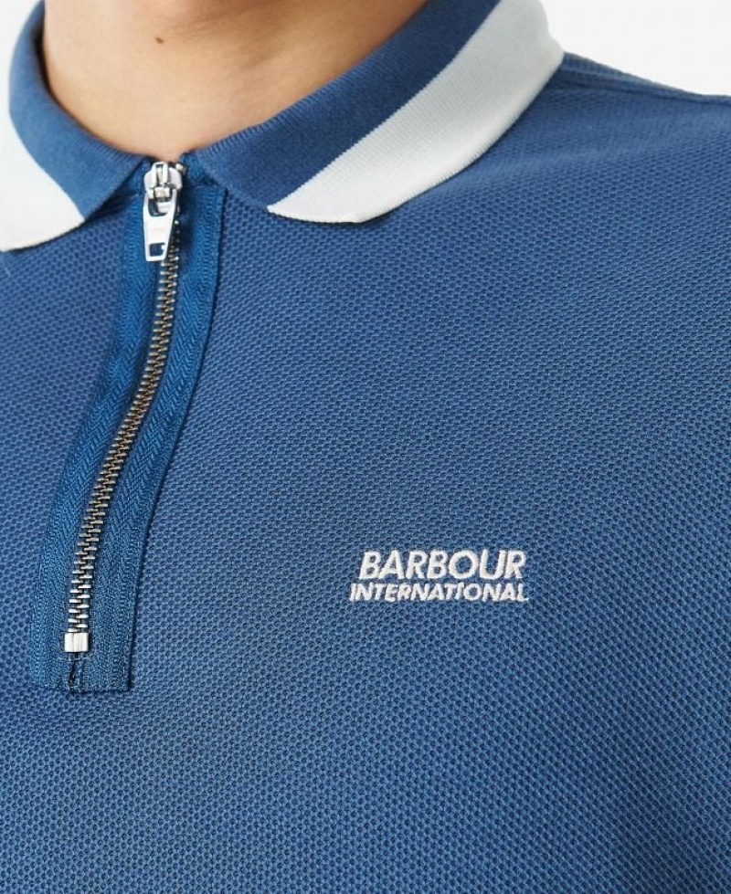 Blue Men Barbour International Richmond Polo Shirt | US-2394HDPFU