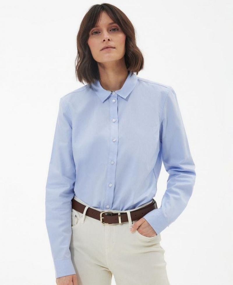 Blue Women Barbour Derwent Shirts | US-5804ZXYWM