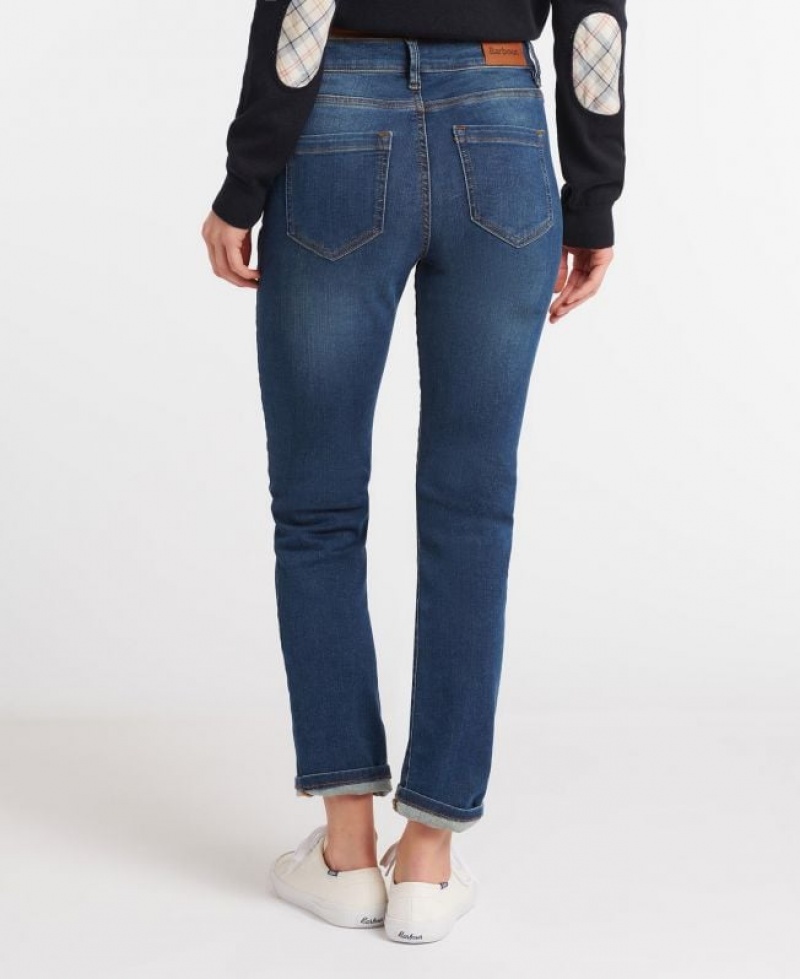 Blue Women Barbour Essential Slim Jeans | US-7913JDXOG