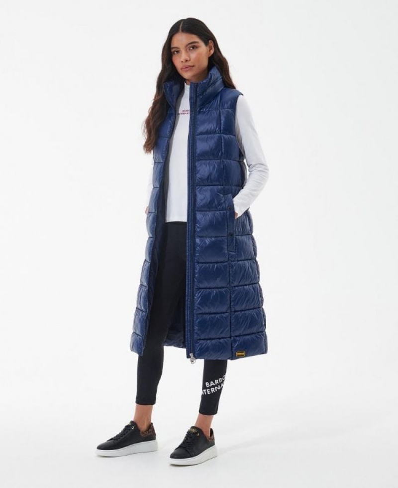 Blue Women Barbour International Thompson Vest | US-0398HDNTP