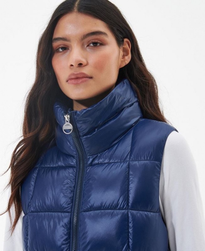 Blue Women Barbour International Thompson Vest | US-0398HDNTP