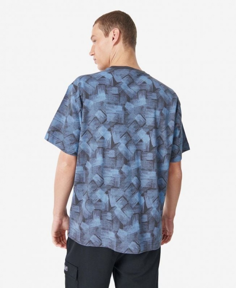 Blue / Black Men Barbour International Maxwell Oversized T-Shirts | US-3407MGYRB