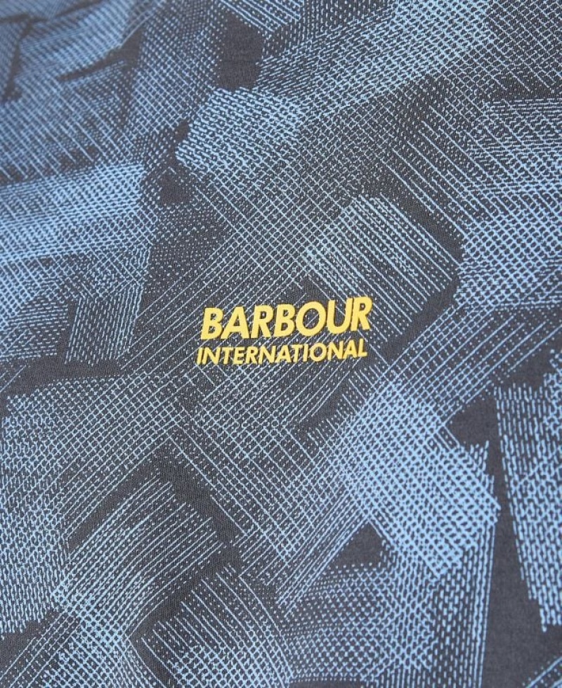 Blue / Black Men Barbour International Maxwell Oversized T-Shirts | US-3407MGYRB