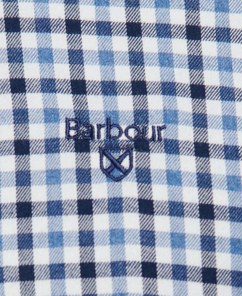 Blue / Navy / Grey Men Barbour Finkle Tailored Shirts | US-3985KRHBJ