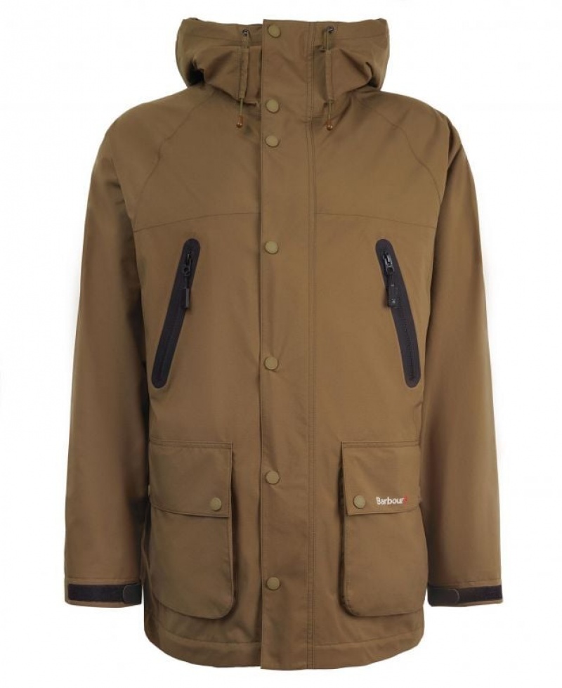 Brown Men Barbour Active Bedale Waterproof Jacket | US-2076ZXFCL