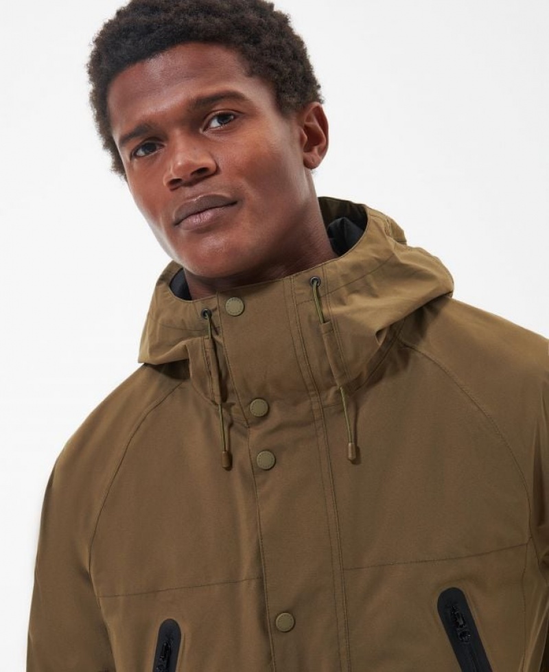 Brown Men Barbour Active Bedale Waterproof Jacket | US-2076ZXFCL