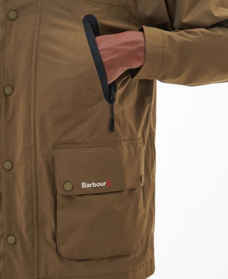 Brown Men Barbour Active Bedale Waterproof Jacket | US-2076ZXFCL