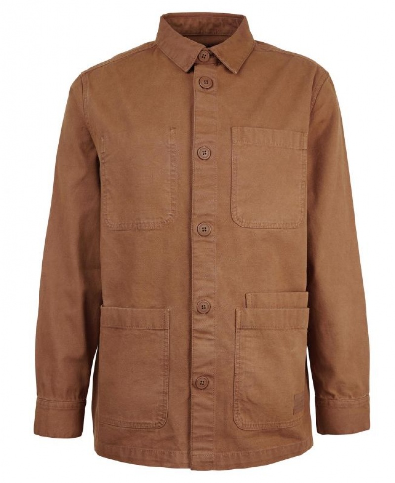 Brown Men Barbour Chesterwood Regular Fit Overshirt | US-7230RPOKQ