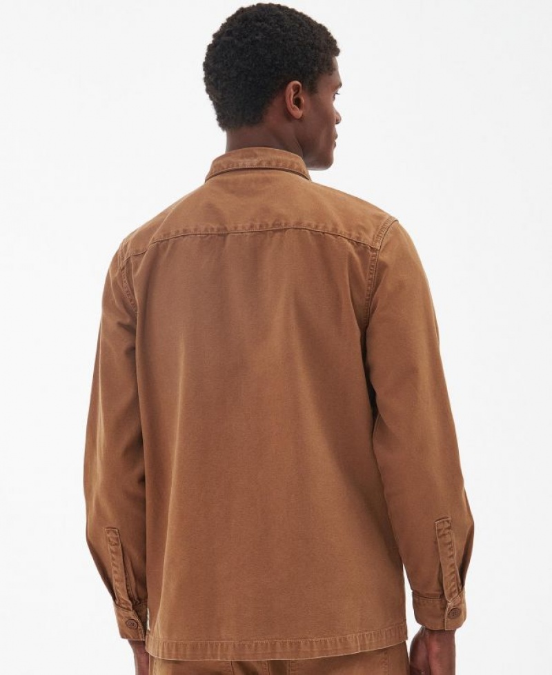 Brown Men Barbour Chesterwood Regular Fit Overshirt | US-7230RPOKQ