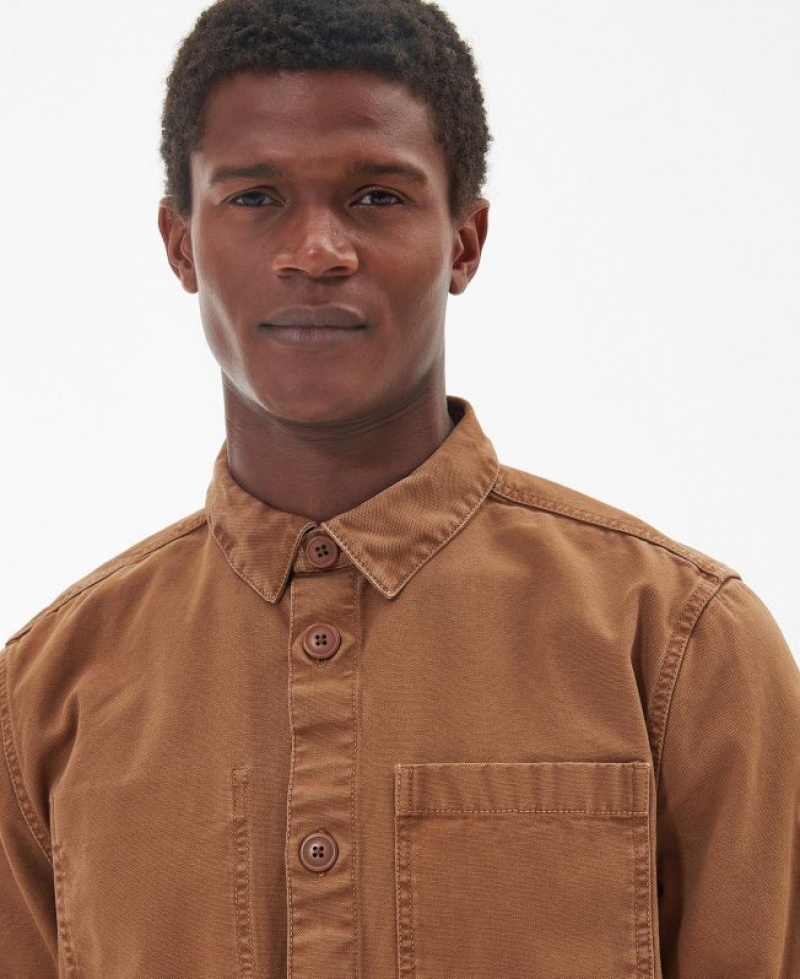 Brown Men Barbour Chesterwood Regular Fit Overshirt | US-7230RPOKQ