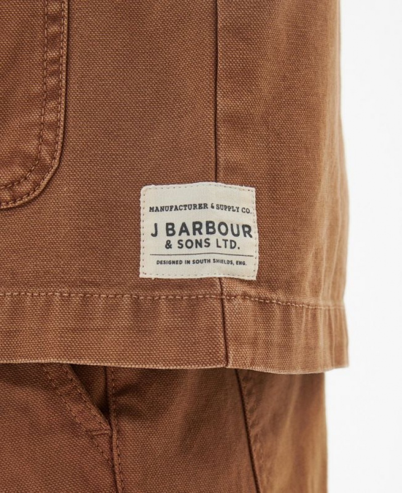 Brown Men Barbour Chesterwood Regular Fit Overshirt | US-7230RPOKQ