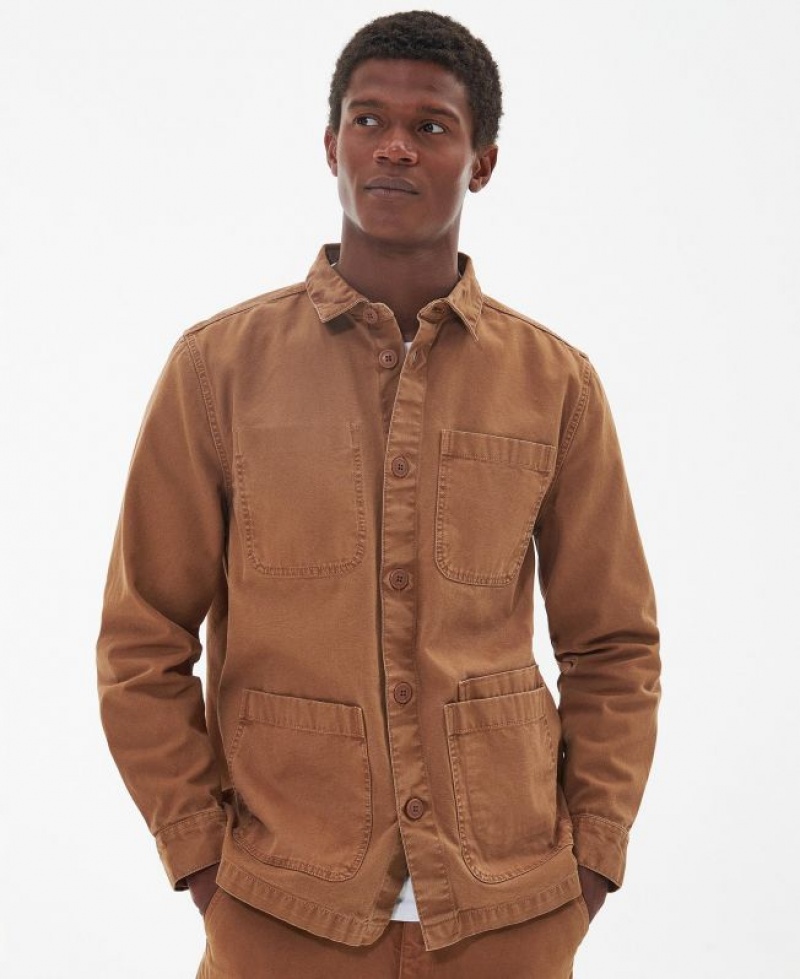 Brown Men Barbour Chesterwood Regular Fit Overshirt | US-7230RPOKQ