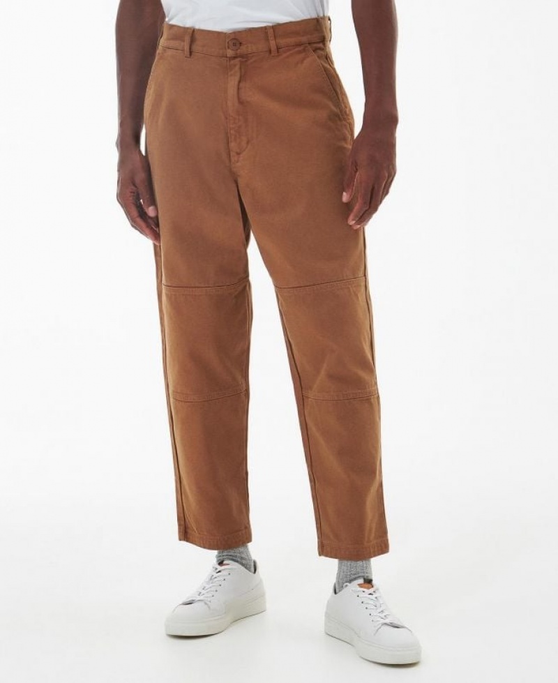 Brown Men Barbour Chesterwood Work Pants | US-2367VMOHW