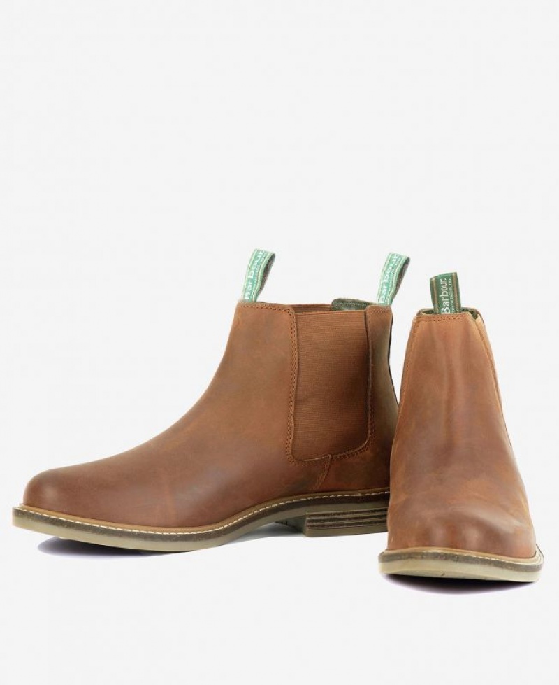 Brown Men Barbour Farsley Chelsea Boots | US-9780FTLJS