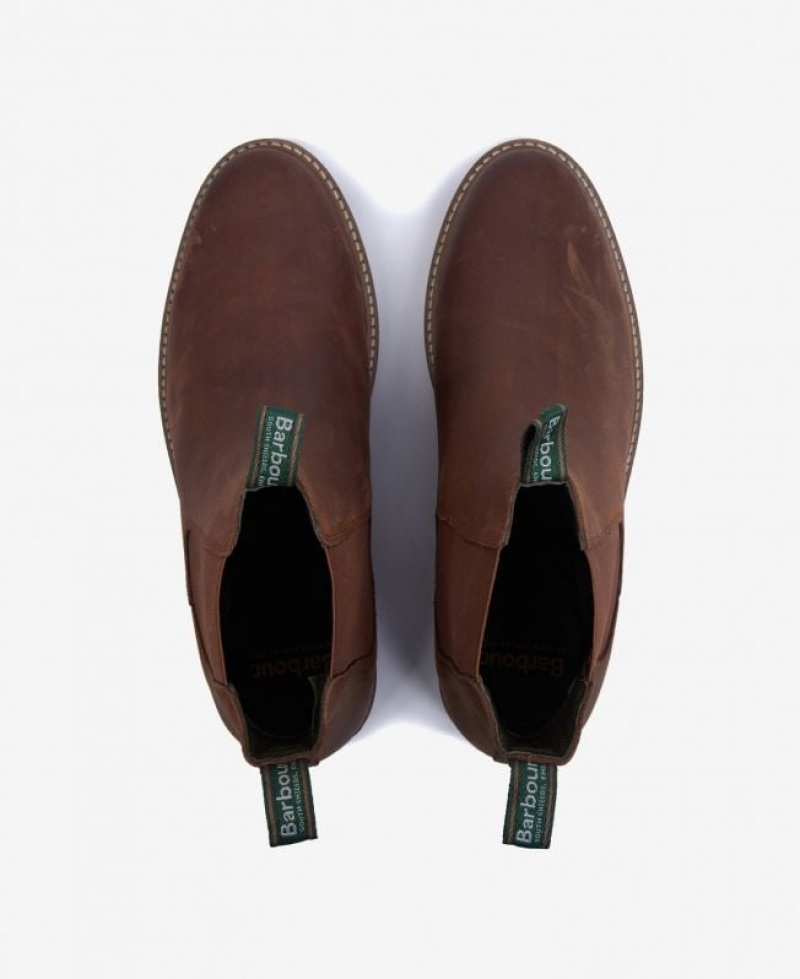 Brown Men Barbour Farsley Chelsea Boots | US-9780FTLJS