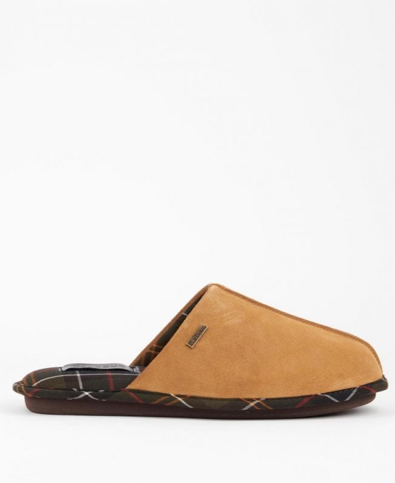 Brown Men Barbour Foley Slippers | US-8654ZYBUE