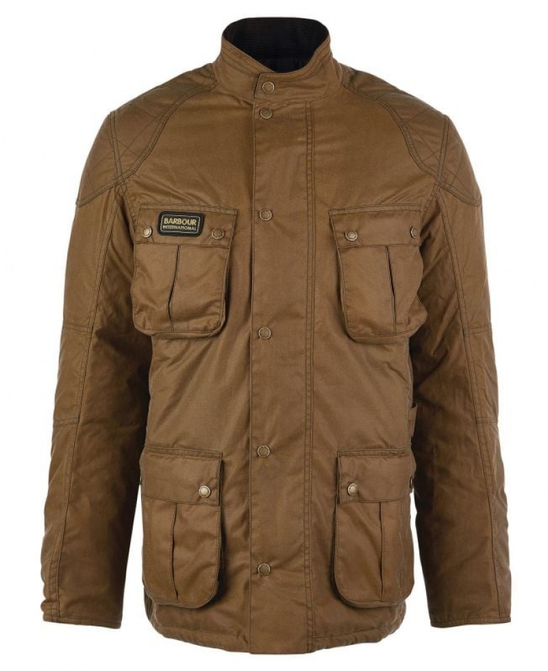 Brown Men Barbour International Winter Lockseam Waxed Jacket | US-0287YKERO