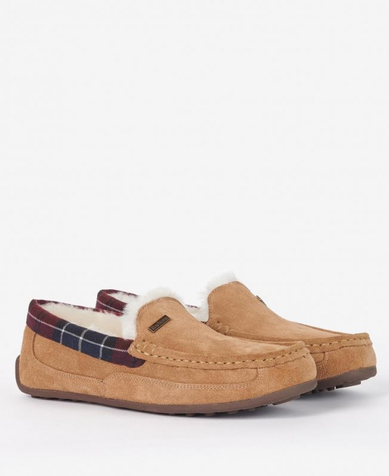 Brown Men Barbour Martin Slippers | US-7093RFAOE