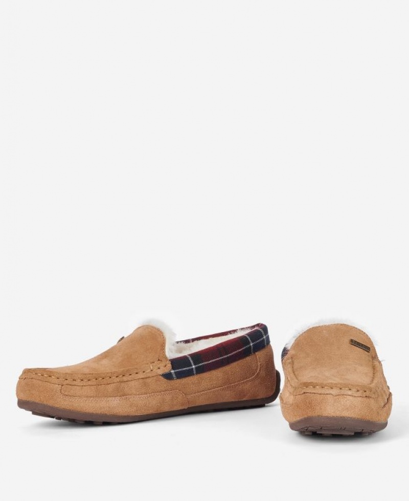 Brown Men Barbour Martin Slippers | US-7093RFAOE