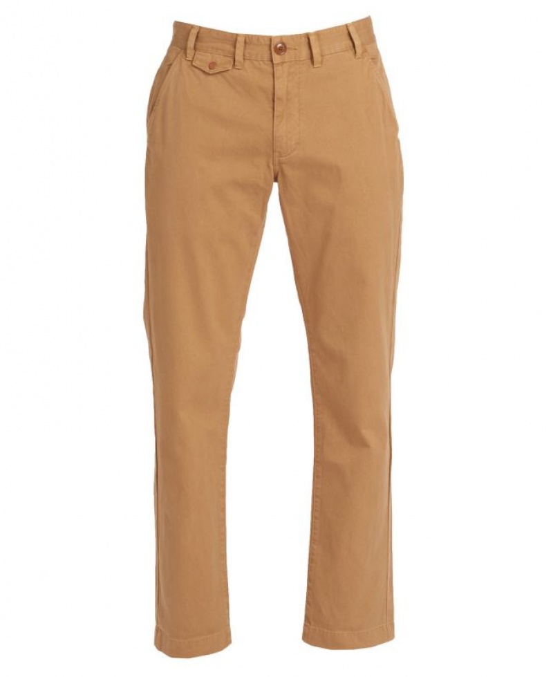 Brown Men Barbour Neuston Twill Chinos Pants | US-8374XNDEK