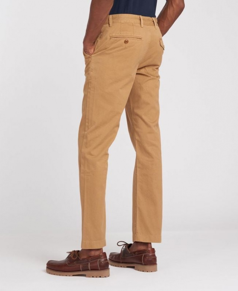 Brown Men Barbour Neuston Twill Chinos Pants | US-8374XNDEK