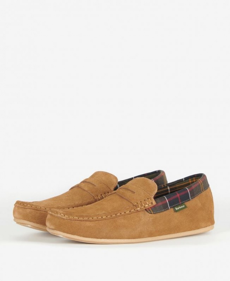 Brown Men Barbour Porterfield Slippers | US-3179VPRBD