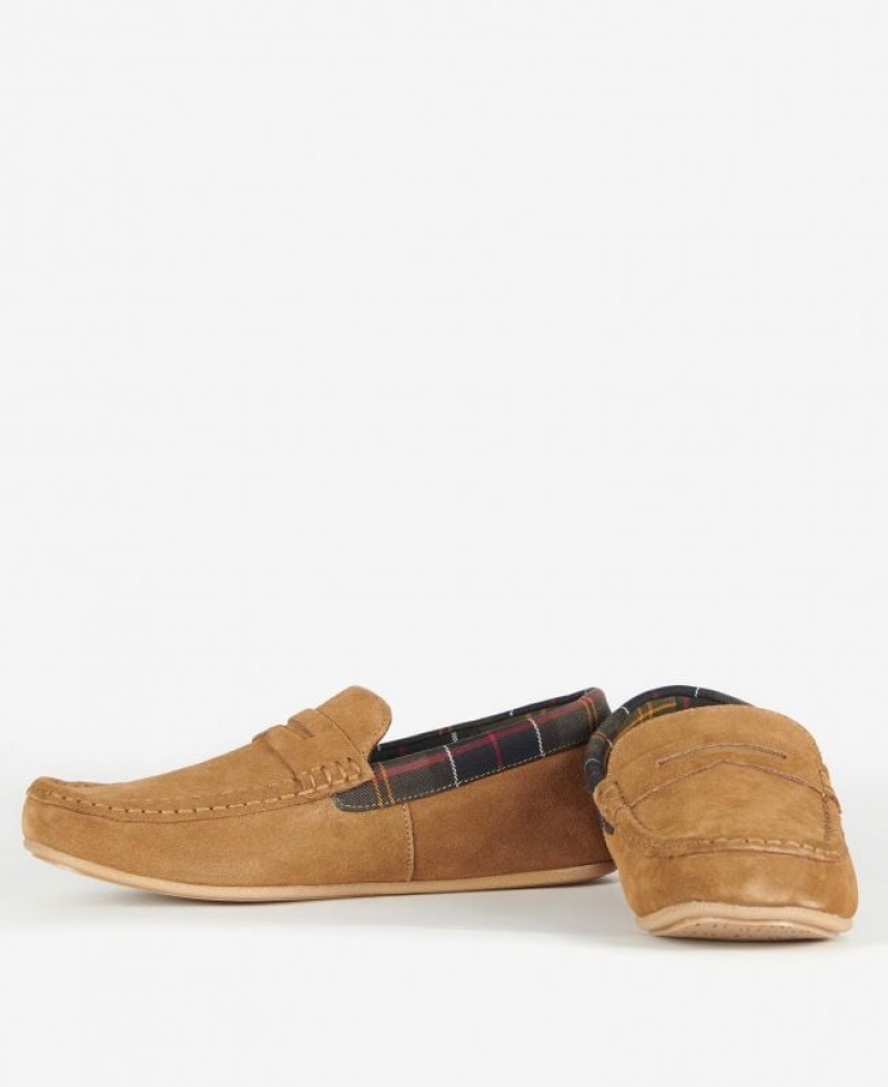 Brown Men Barbour Porterfield Slippers | US-3179VPRBD