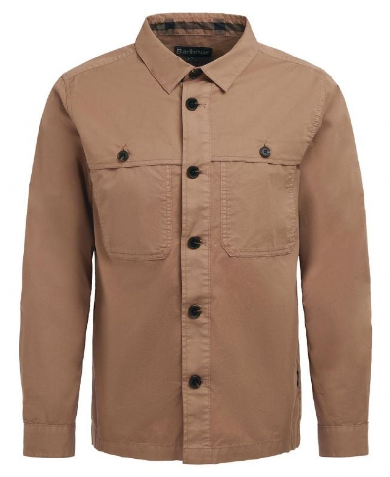 Brown Men Barbour Sidlaw Overshirt | US-4157TDKYV