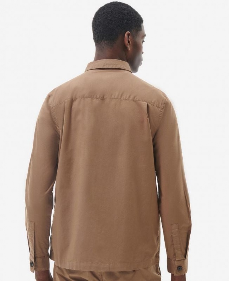 Brown Men Barbour Sidlaw Overshirt | US-4157TDKYV