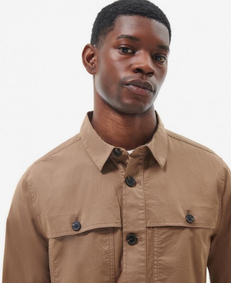 Brown Men Barbour Sidlaw Overshirt | US-4157TDKYV