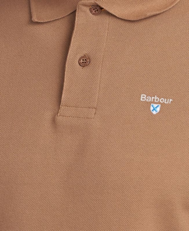 Brown Men Barbour Tartan Pique Polo Shirt | US-4312ENRZT