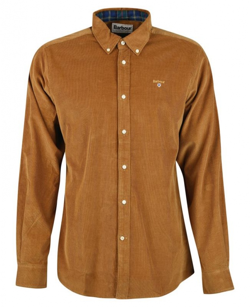 Brown Men Barbour Yaleside Tailored Shirts | US-3674RIGXN