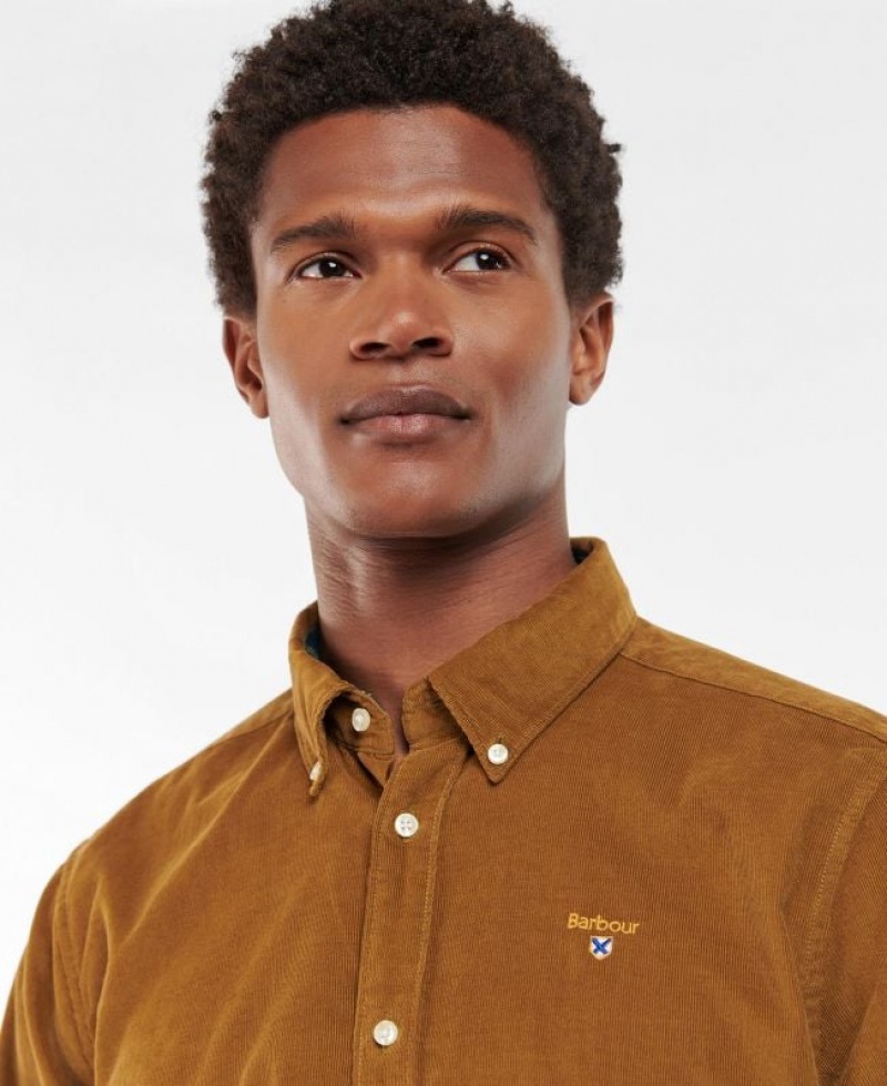 Brown Men Barbour Yaleside Tailored Shirts | US-3674RIGXN