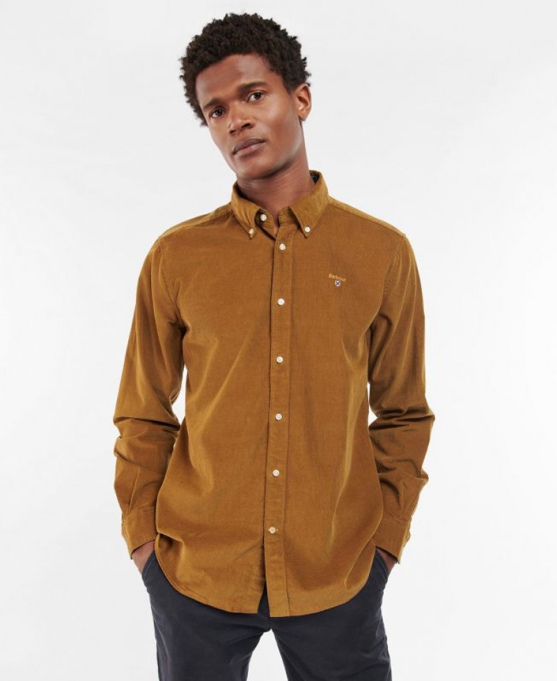 Brown Men Barbour Yaleside Tailored Shirts | US-3674RIGXN