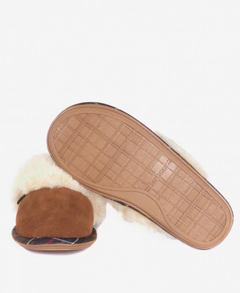 Brown Women Barbour Lydia Mule Slippers | US-6531BLTCF