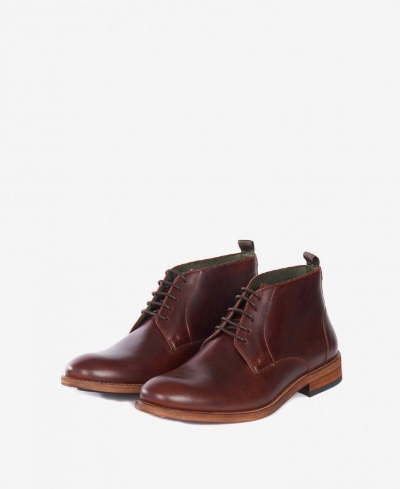 Burgundy Men Barbour Benwell Chukka Boots | US-6195NHRYD