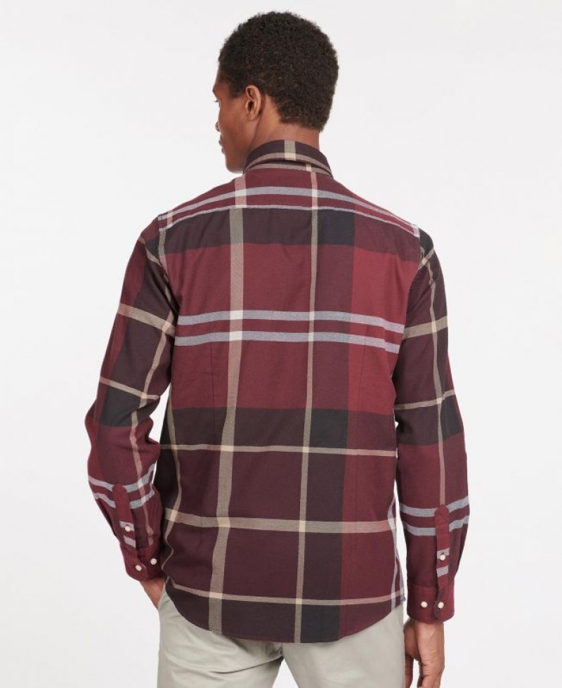 Burgundy Men Barbour Dunoon Tailored Shirts | US-1380MJWKE