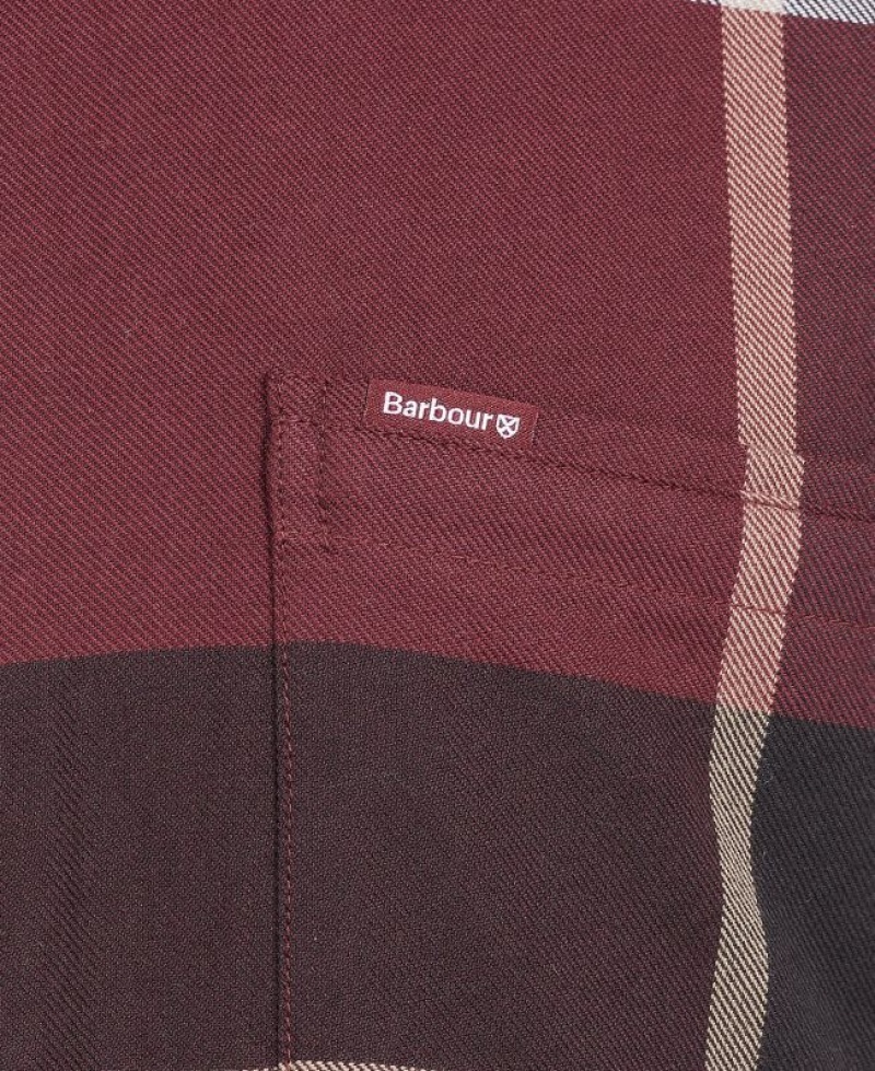 Burgundy Men Barbour Dunoon Tailored Shirts | US-1380MJWKE